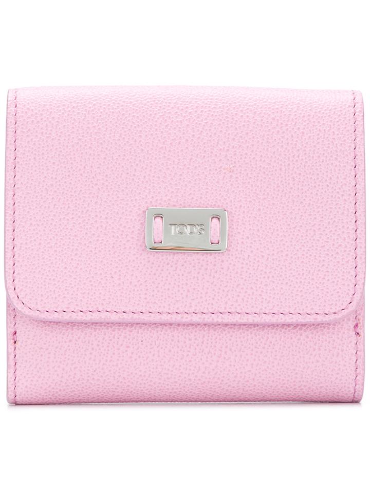 Tod's Logo Plaque Wallet - Pink & Purple