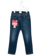 Fendi Kids Appliqued Jeans, Girl's, Size: 12 Yrs, Blue