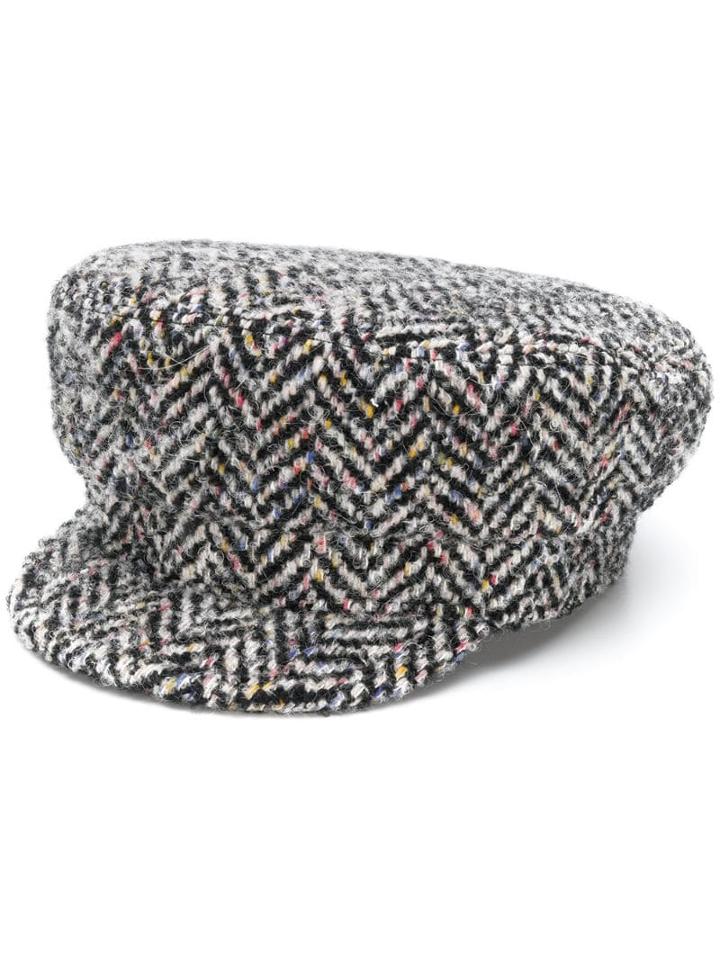 Ermanno Scervino Herringbone Print Hat - Neutrals
