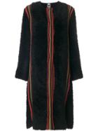 M Missoni Textured Stripe Trim Coat - Black