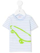 Il Gufo - Skateboard And Striped Print T-shirt - Kids - Cotton/spandex/elastane - 36 Mth, Blue