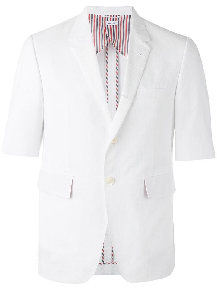 Thom Browne Shortsleeved Blazer, Men's, Size: 1, White, Cotton/cupro