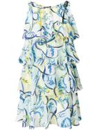 Emilio Pucci Tiered Printed Mini Dress - Multicolour