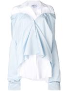 Act N&deg;1 Layered Off-the-shoulder Shirt - Blue