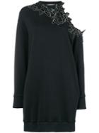 Christopher Kane Sequin Flower Sweater Dress - Black
