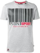 Plein Sport Barcode Print T-shirt, Men's, Size: Xl, Grey