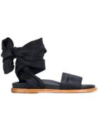 Marques'almeida Checked Wraparound Sandals - Black