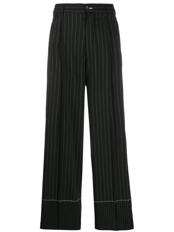 Magliano Striped Wide-leg Trousers - Black