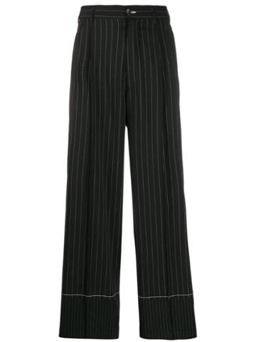 Magliano Striped Wide-leg Trousers - Black