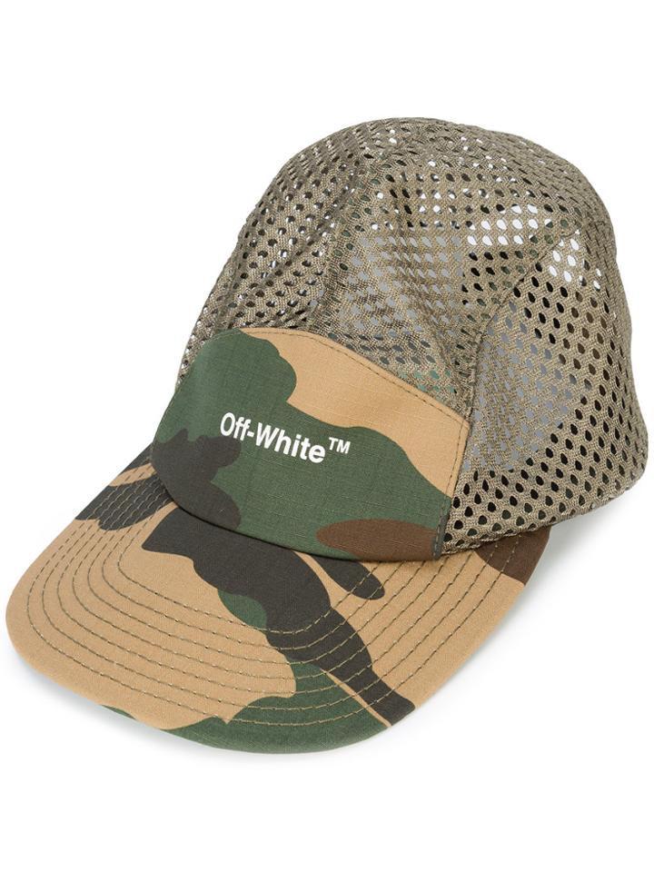 Off-white Logo Camouflage Cap - Green