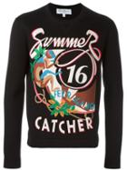 Salvatore Ferragamo Summer Catcher Print Sweatshirt, Men's, Size: S, Black, Modal