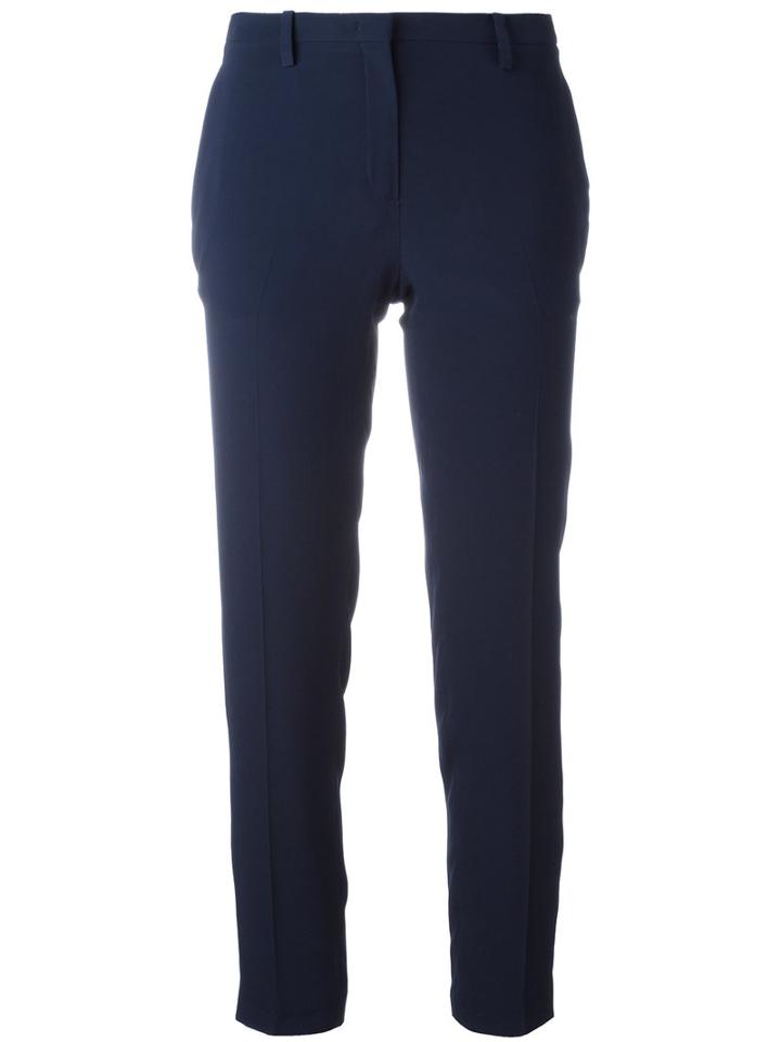 No21 - Cropped Trousers - Women - Acetate/silk - 44, Blue, Acetate/silk