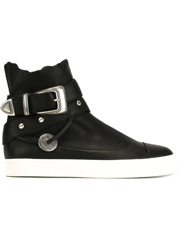 Giuseppe Zanotti Design Cheyenne Hi-tops, Men's, Size: 40, Black, Calf Suede/rubber/leather