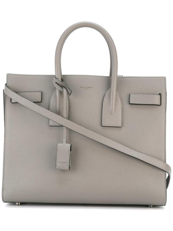 Small 'sac De Jour' Tote, Women's, Grey, Calf Leather, Saint Laurent