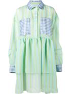 Natasha Zinko Stripe Floral Jacquard Dress - Green