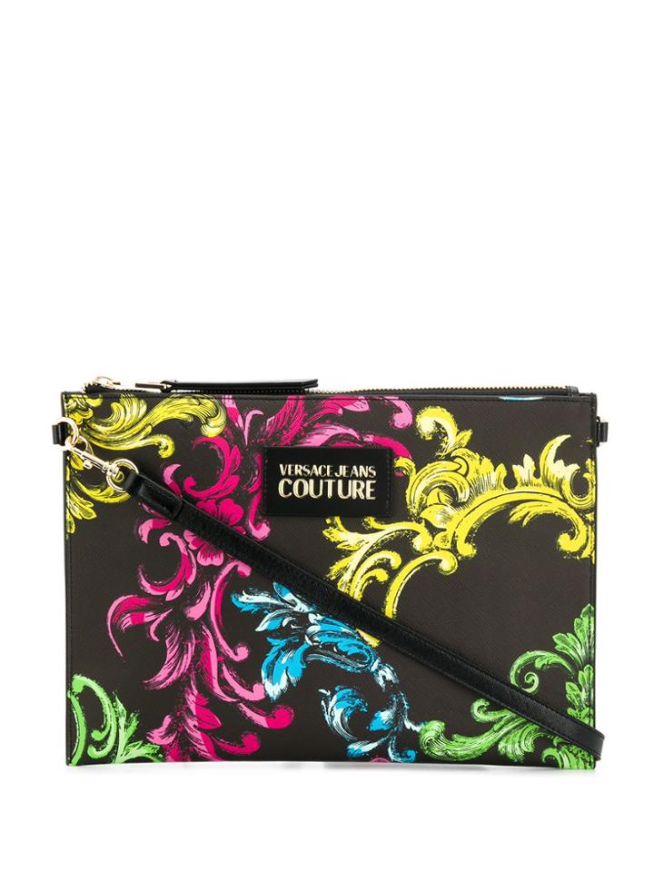 Versace Jeans Couture Logo Plaque Clutch Bag - Black