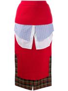Enföld Layered Plaid Pencil Skirt
