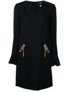 Cavalli Class Embellished Dress, Women's, Size: 40, Black, Polyester/viscose
