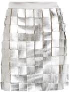 Gloria Coelho Metallic Short Skirt - Grey