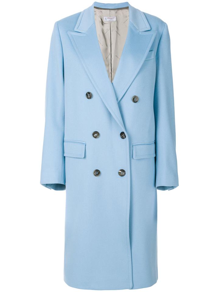 Alberto Biani Double Breasted Coat - Blue