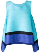 Pleats Please By Issey Miyake - Sleeveless Pleated Top - Women - Polyester - 3, Blue, Polyester