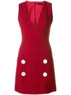 David Koma V-neck Fitted Mini Dress - Red