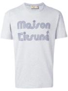 Maison Kitsuné Logo Print T-shirt, Men's, Size: Xs, Grey, Cotton