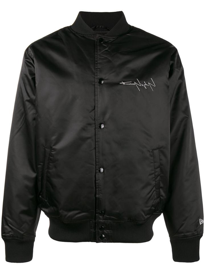 Yohji Yamamoto New Era Print Bomber Jacket - Black