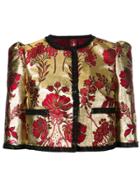 Dolce & Gabbana Floral Jacquard Cropped Jacket - Gold