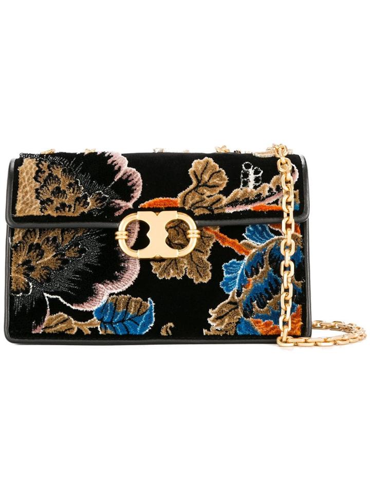 Tory Burch Gemini Link Snake Medium Chain Shoulder Bag - Black