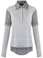 Andrea Bogosian - Knit Panels Top - Women - Cotton - M, Grey, Cotton