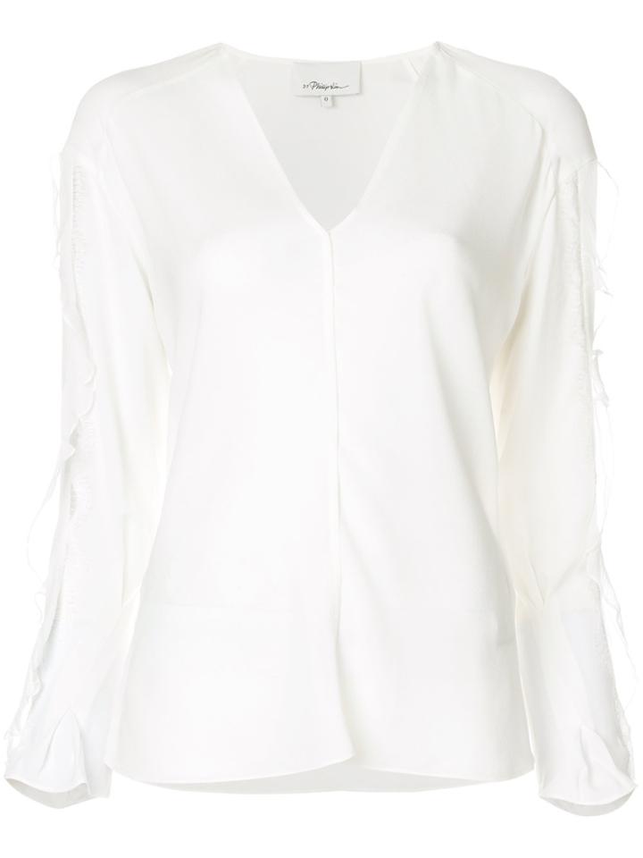 3.1 Phillip Lim Frill And Lace Trim Blouse - White