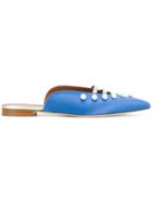 Malone Souliers Pearl Embellished Mules - Blue