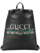 Gucci Gucci Coco Capitán Logo Backpack - Black