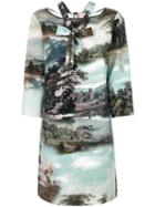 Antonio Marras - Landscape Print Shift Dress - Women - Polyester/spandex/elastane - 46, Polyester/spandex/elastane