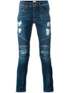 Hudson Distressed Skinny Jeans, Men's, Size: 30, Blue, Cotton/spandex/elastane/polyester