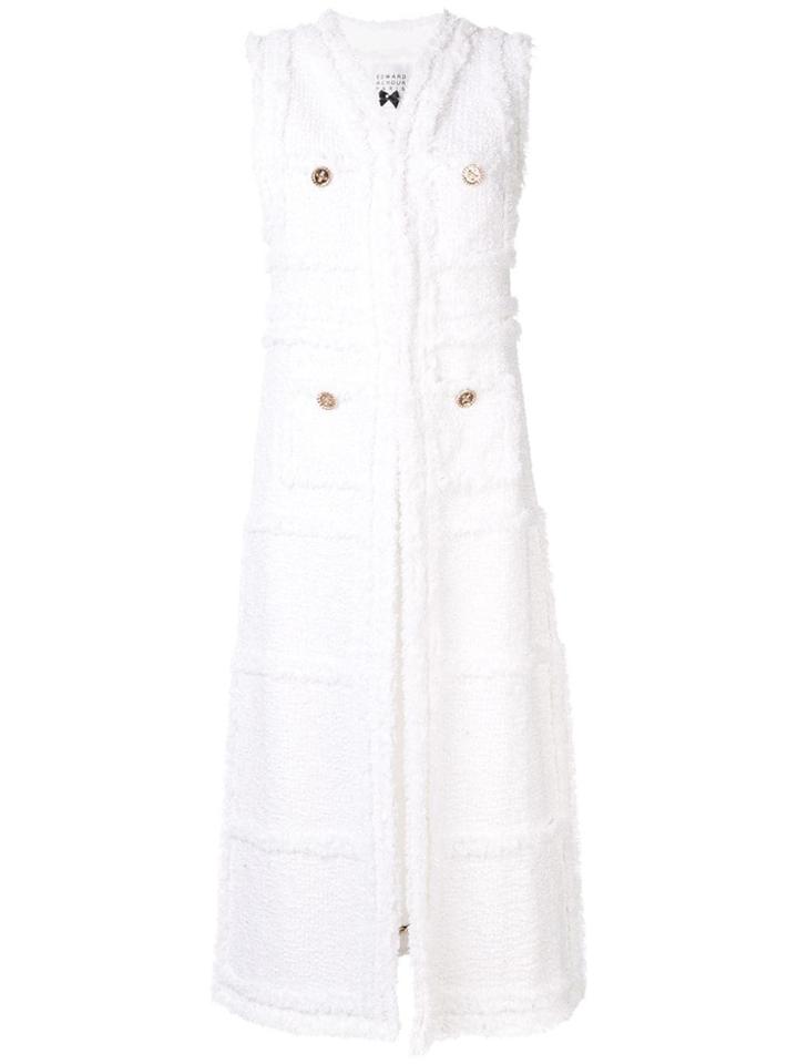 Edward Achour Paris Textured Sleeveless Coat - White