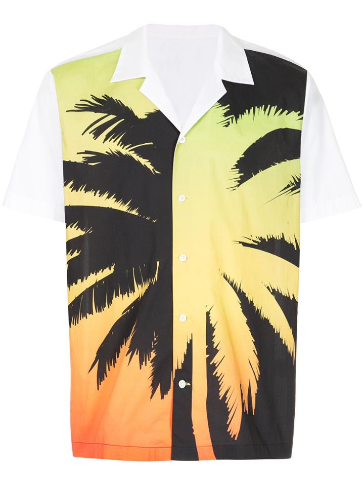 Ports V Palm Tree Front Print Shirt - White