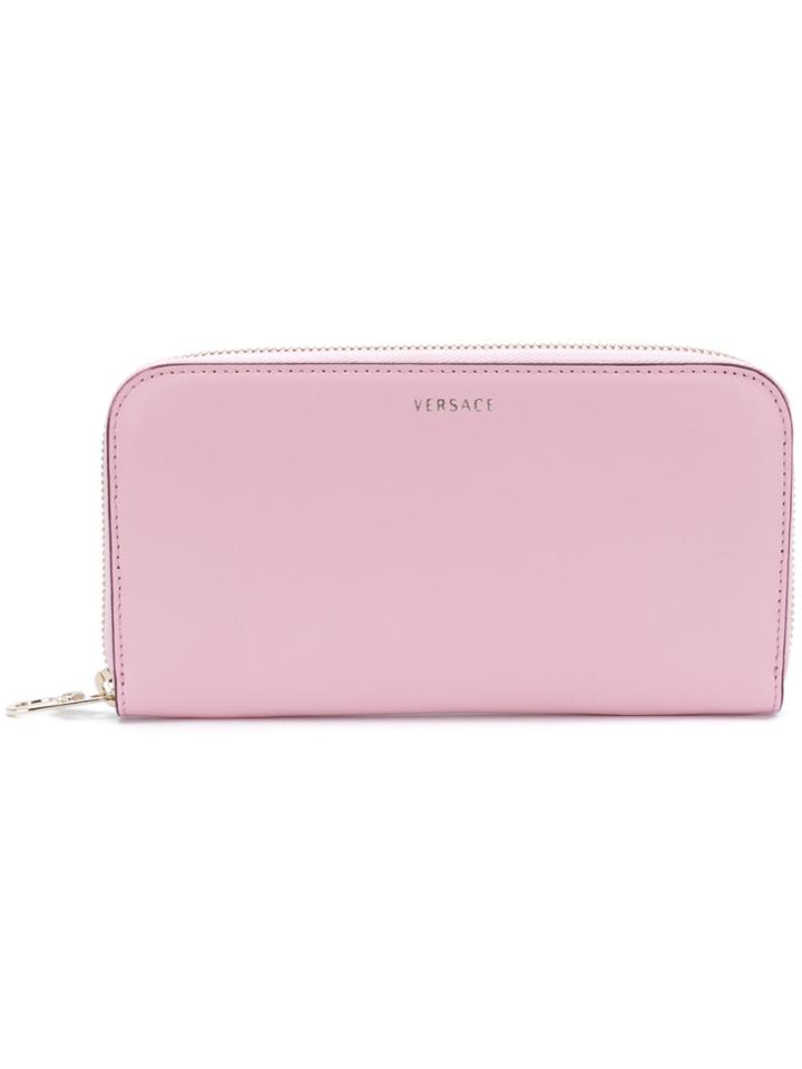 Versace Logo Continental Wallet - Pink & Purple