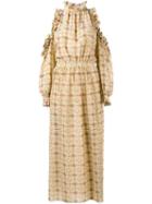 Tata Naka Cold Shoulder Ruffle Dress