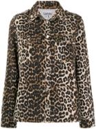 Ganni Leopard Print Shirt Jacket - Brown