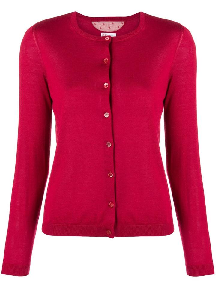 Red Valentino Round Neck Knitted Cardigan