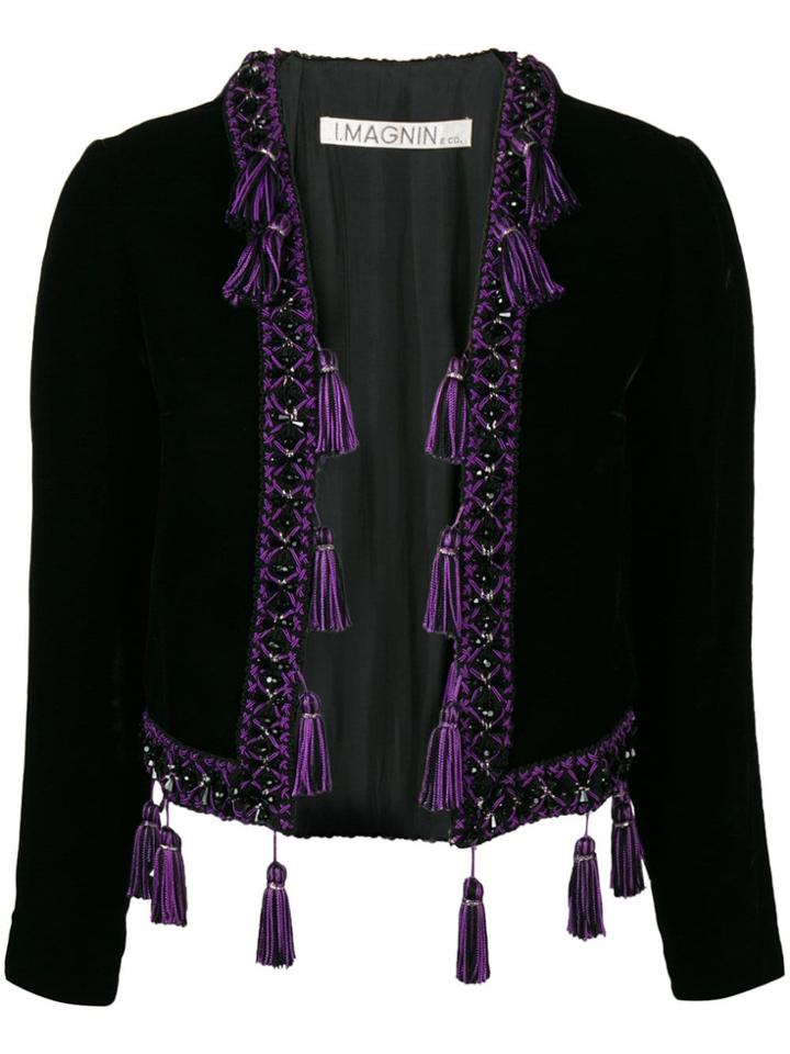William Vintage 1976 Tassel Cropped Jacket - Black