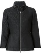 Moncler Gamme Rouge Feather Down Sequined Jacket, Women's, Size: 1, Black, Polyester/silk/feather Down