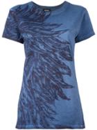 Diesel Feathers Print T-shirt, Women's, Size: Xs, Blue, Cotton