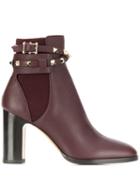 Valentino Valentino Garavani Rockstud Embellished Ankle Boots - Purple