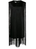 Mm6 Maison Margiela Fringed Short Dress - Black