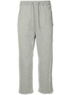 Facetasm Drawstring Cropped Track Pants - Grey
