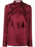 Valentino Bib Blouse With Frill - Red