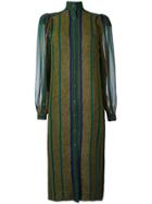 Jean Louis Scherrer Vintage Striped Shirt Dress - Green